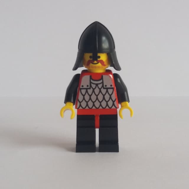 Knight (Scale Mail on Red) - Black Arms, Black Legs, Black Neck-Protector