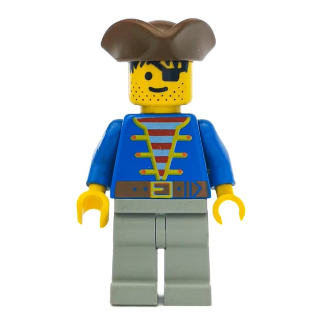 Pirate - Blue Jacket, Light Gray Legs, Brown Tricorne (3626b Head)