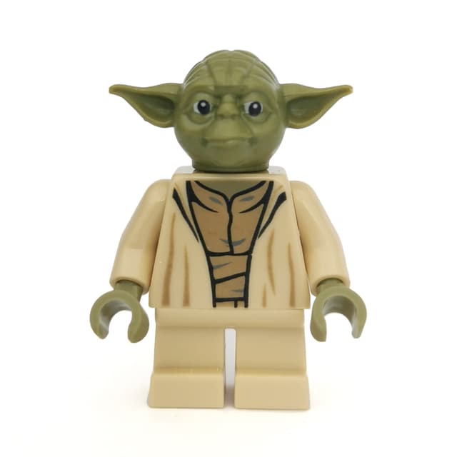 Yoda, Olive Green Head, Dark Tan Undershirt, Thick Creases