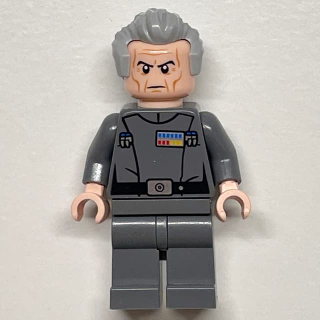 Grand Moff Wilhuff Tarkin, Dark Bluish Gray, Ruffled Hair