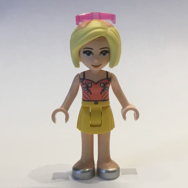 Roxy - Coral Top, Yellow Skirt, Sunglasses