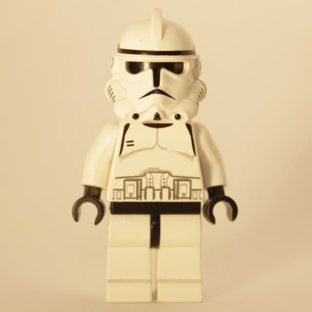Clone Trooper, Phase II Armor, Plain Black Head, Neck Bracket