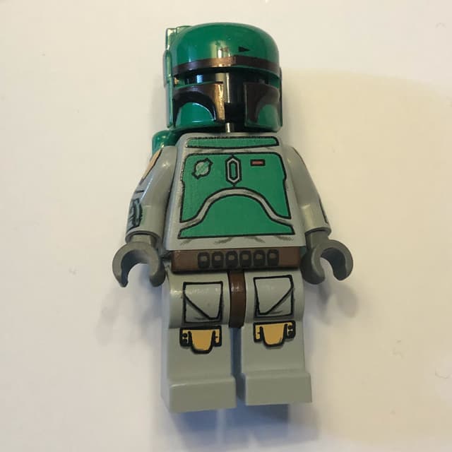 Boba Fett, Helmet and Jetpack, Light Gray Armor, Printed Legs