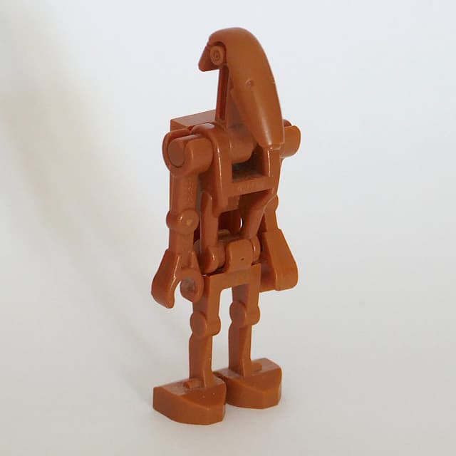 Battle Droid, Dark Orange, One Straight Arm, One Bent Arm, 1 x 2 Plate on Back