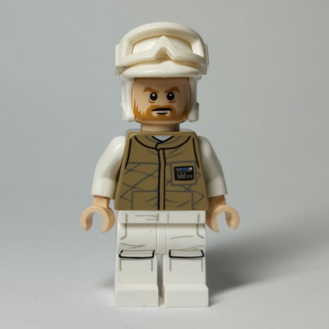 Rebel Trooper in Hoth Uniform, White Hat, Dark Tan Jacket, Beard