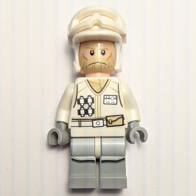 Rebel Trooper in Hoth Uniform, White Hat, White Jacket, Tan Beard, No Backpack