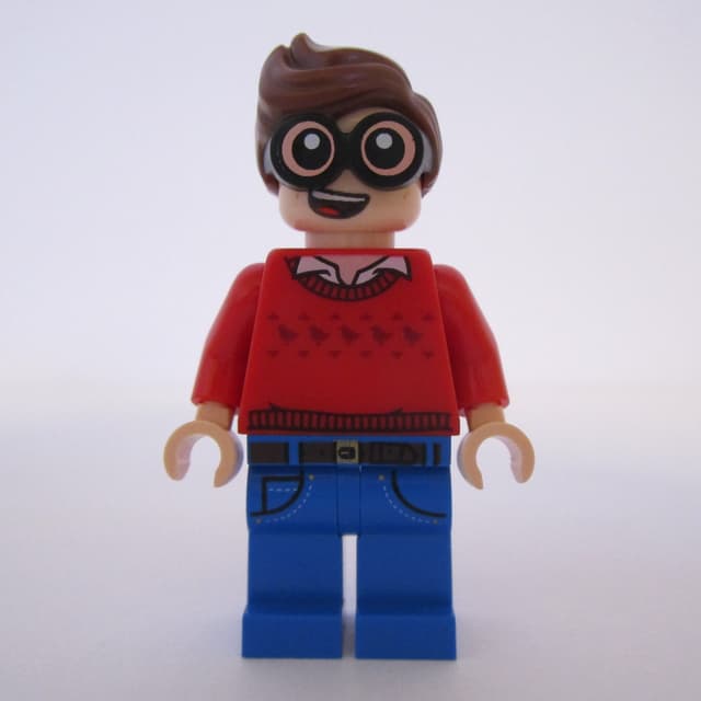 Dick Grayson with Red Sweater with Dark Red Robins Pattern