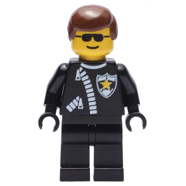 Police - Sheriff, Black Suit, Brown Hair