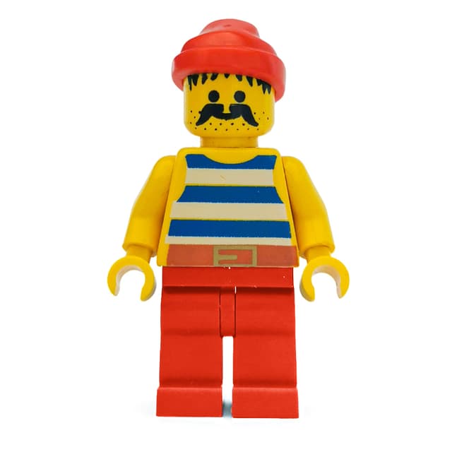 Pirate - Blue Stripes, Red Legs, Red Bandana