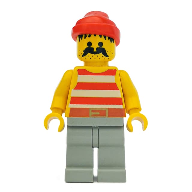 Pirate - Red Stripes, Light Gray Legs, Red Bandana