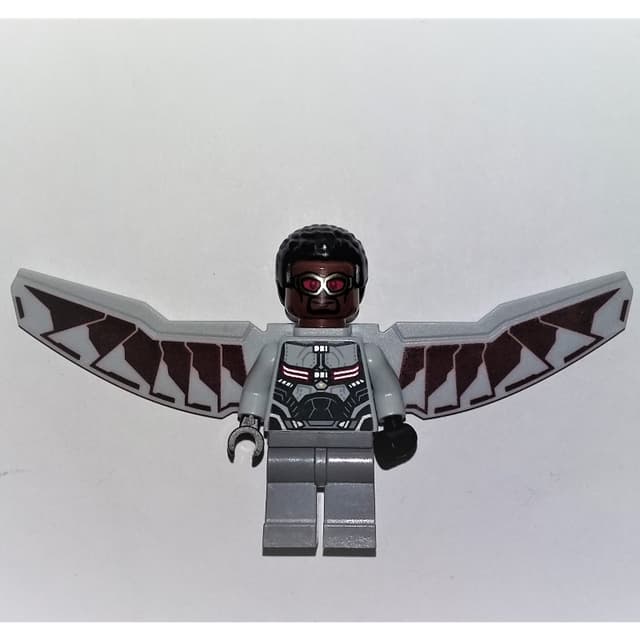 Falcon with Light Bluish Gray and Dark Red Wings