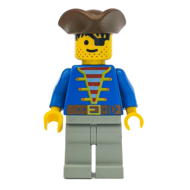Pirate - Blue Jacket, Light Gray Legs, Brown Tricorne (3626a Head)
