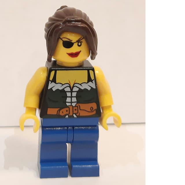 Pirate - Female, Blue Legs, Dark Brown Hair