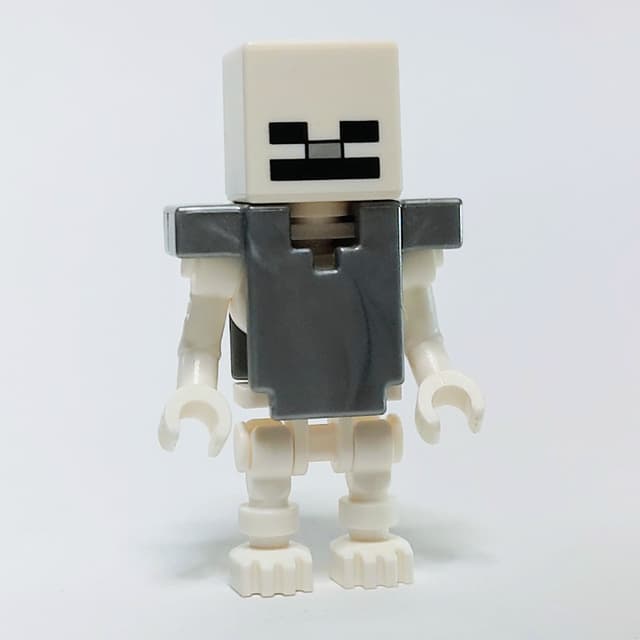 Skeleton, Square Skull, Flat Silver Armor