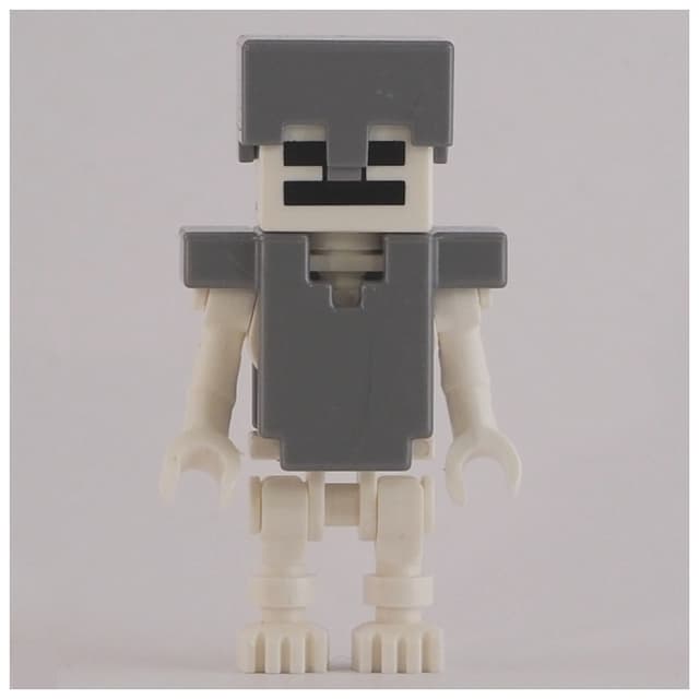 Skeleton, Square Skull, Flat Silver Helmet and Armor