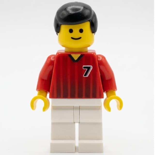 Soccer Player Red Torso, White Legs, #7