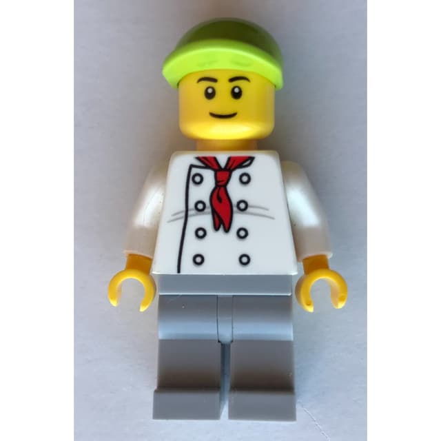 Chef, Red Neckerchief, Light Bluish Gray Legs, Lime Cap