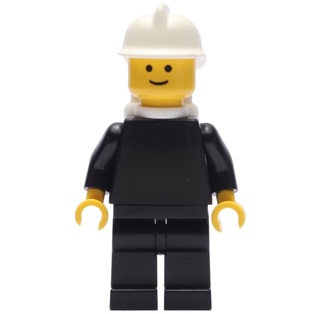 Fireman, Plain Black, White Helmet, Airtanks