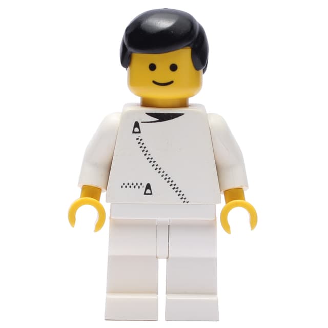 Man, White Jacket with Zipper, White Legs, Black Hair