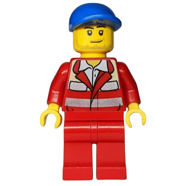 Paramedic, Red Jacket, Red Legs, Blue Cap, Stubble