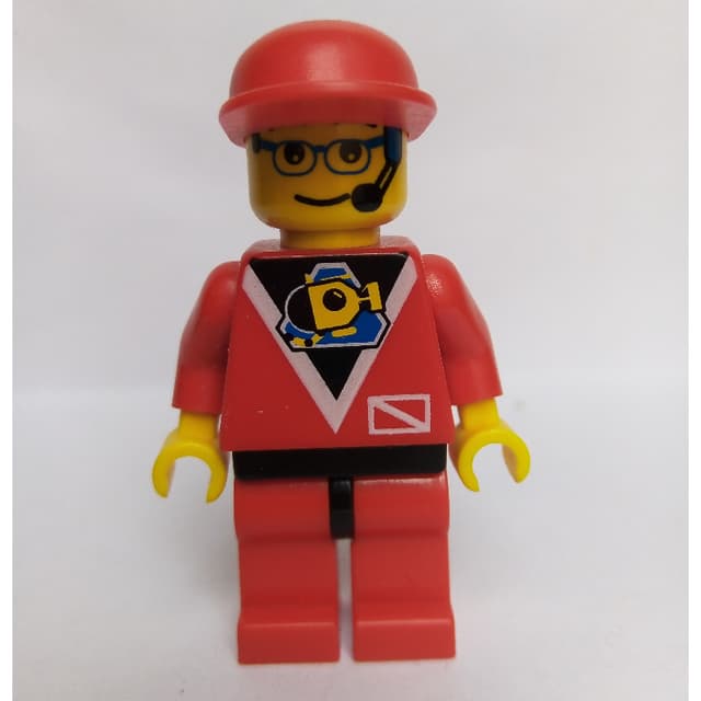 Marine Explorer, Red Shirt with Divers Logo, Red Legs, Red Cap, Glasses and Headset