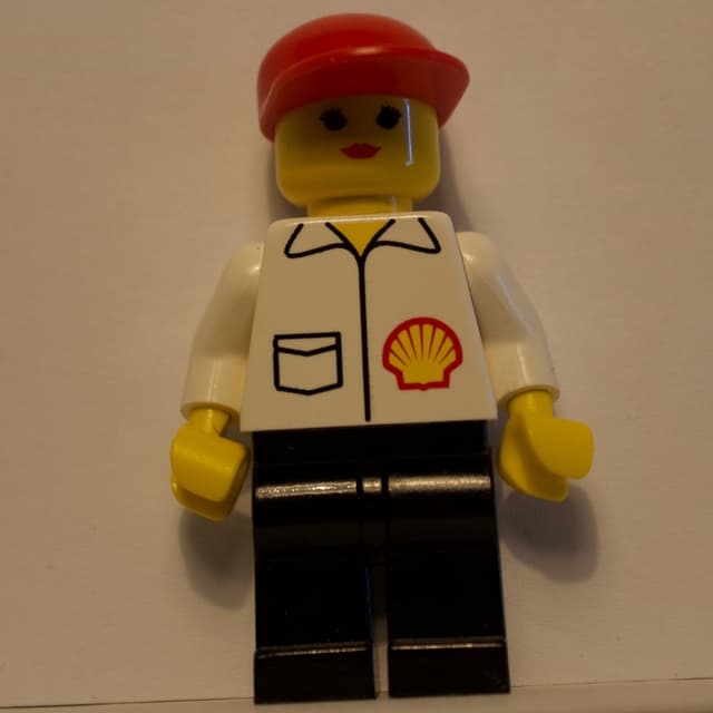 Woman, White Shirt with Shell Logo, Red Cap