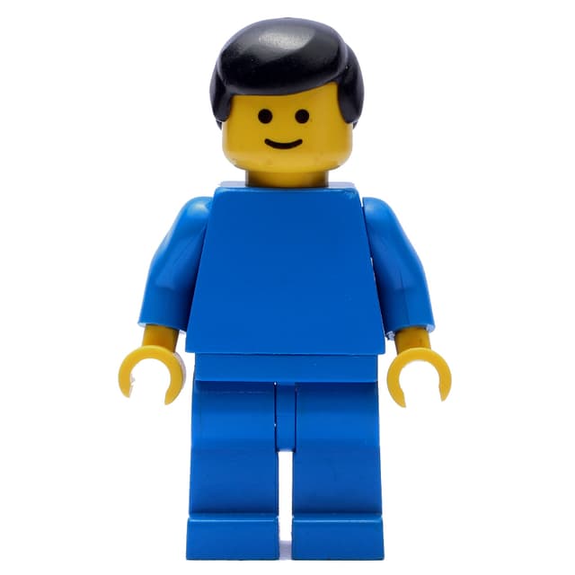 Man, Plain Blue, Black Hair