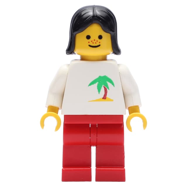 White Torso, Red Legs, Black Hair, Freckles