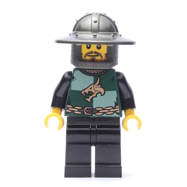Dragon Knight, Dark Green, Wide Brim Helmet, Moustache and Stubble (Pearl Dark Gray)