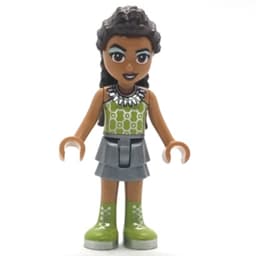 Andrea - Adult, Lime Top, Silver Skirt