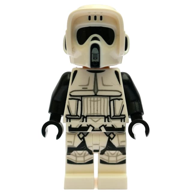 Scout Trooper, Dual Molded White and Black Helmet, Closed Mouth