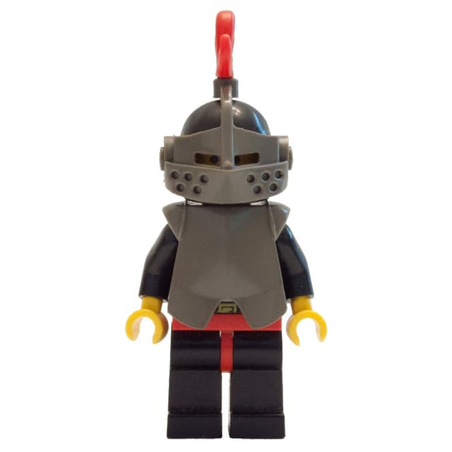 Knight (Breastplate on Black) - Black Legs, Armor, Red Plume, Hollow Stud Head