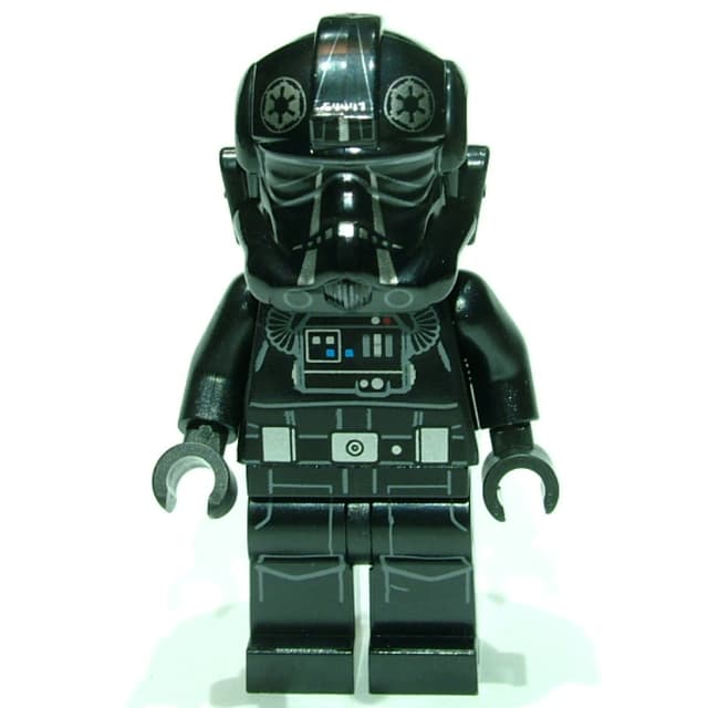 TIE Pilot, Printed Legs, Two Silver Stripes on Helmet, Silver Belt Pouches, Closed Mouth