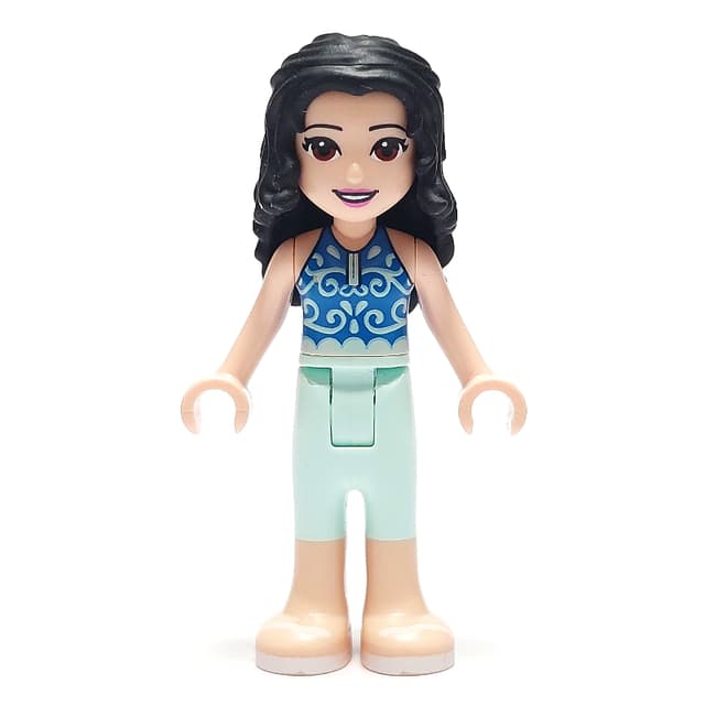 Emma - Dark Blue Top, Light Aqua Pants