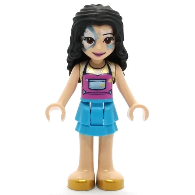 Emma - Dark Pink Top, Dark Azure Skirt, Face Paint