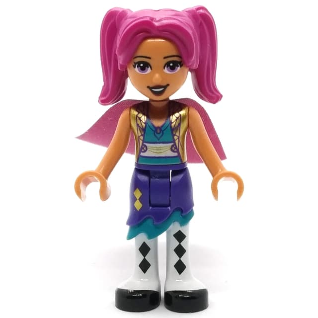 Camila - Gold Jacket, Dark Purple Skirt, Magenta Hair, Cape