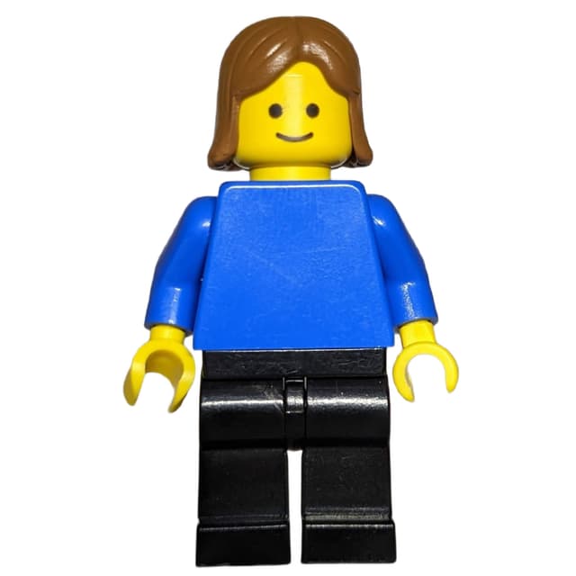 Woman, Blue Torso, Black Legs, Medium Brown Hair