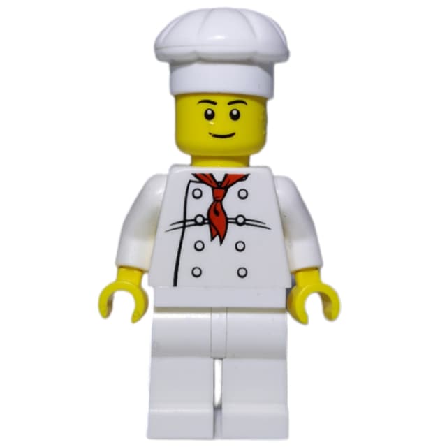 Chef, Red Neckerchief, White Legs, Smile, Black Eyebrows