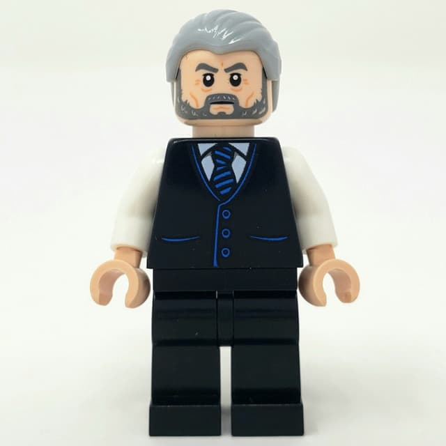 Alfred Pennyworth, Light Bluish Gray Hair and Beard