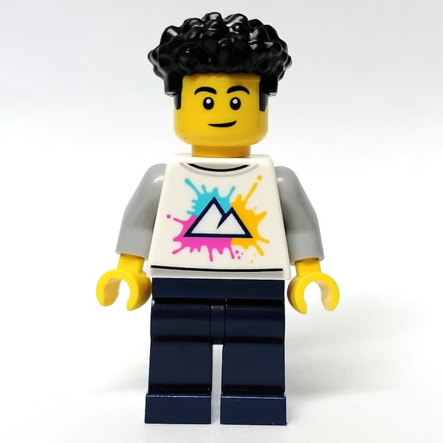 Man, White Shirt, Dark Blue Legs, Black Hair