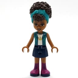 Andrea - Dark Turquoise Jacket, Dark Blue Skirt, Dark Turquoise Ribbon