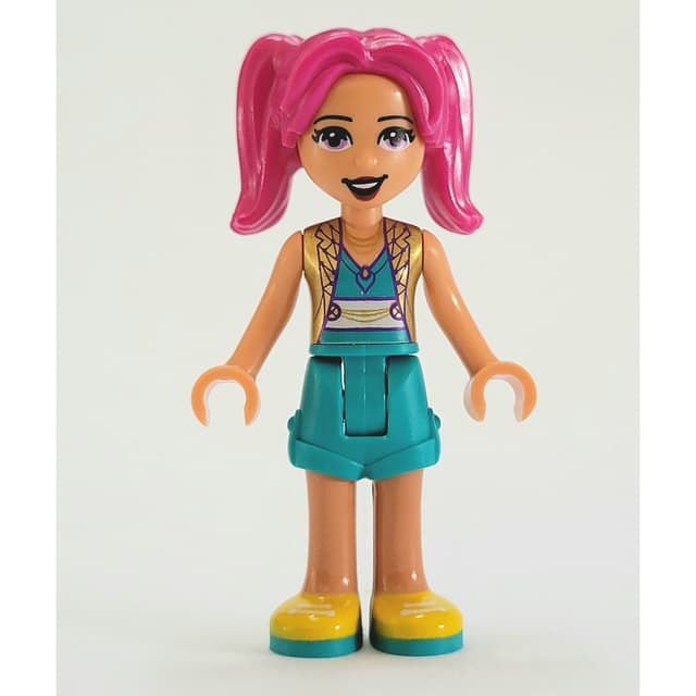 Camila - Gold Jacket, Dark Turquoise Skirt, Magenta Hair