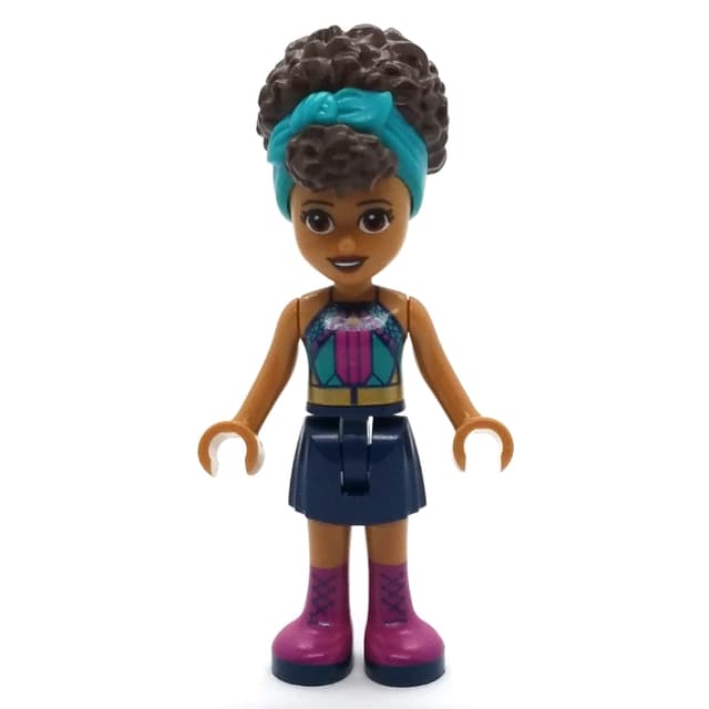 Andrea - Dark Turquoise Top, Dark Blue Skirt, Dark Turquoise Ribbon