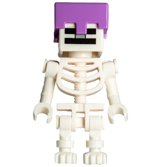 Skeleton, Square Skull, Medium Lavender Helmet (78132 Torso)
