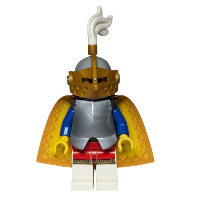 Queen, Chestplate, Cape, Helmet with Gold Grille and White Plume