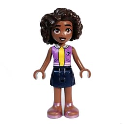 Aliya - Lavender Top, Dark Blue Skirt