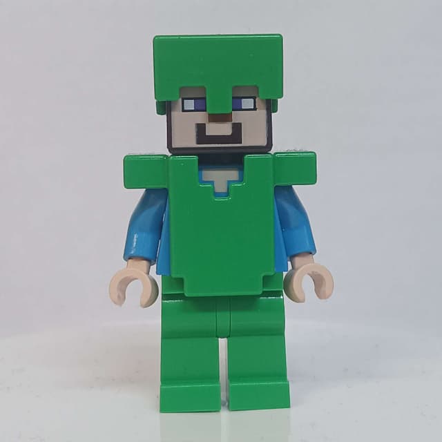 Steve in Bright Green Helmet and Armor