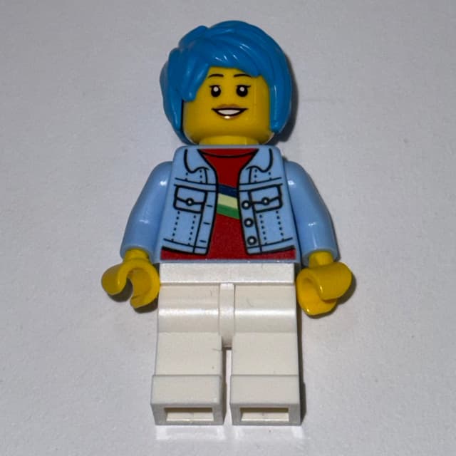 Aki Jones - Bright Light Blue Jacket, White Legs, Dark Azure Hair