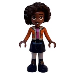 Aliya - Orange Coat, Dark Blue Skirt