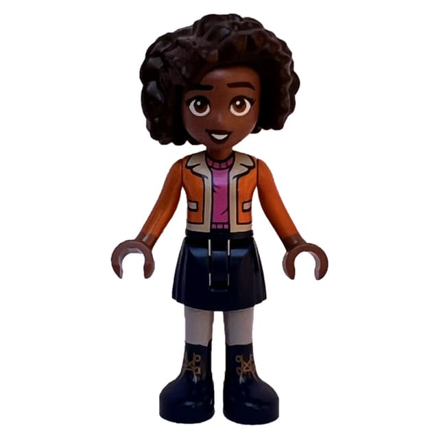 Aliya - Orange Coat, Dark Blue Skirt